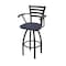 Holland Bar Stool Co Jackie with Arms 30 in. Swivel Bar Stool with Black Wrinkle Finish and Graph Anchor Seat 415 - alternate 1
